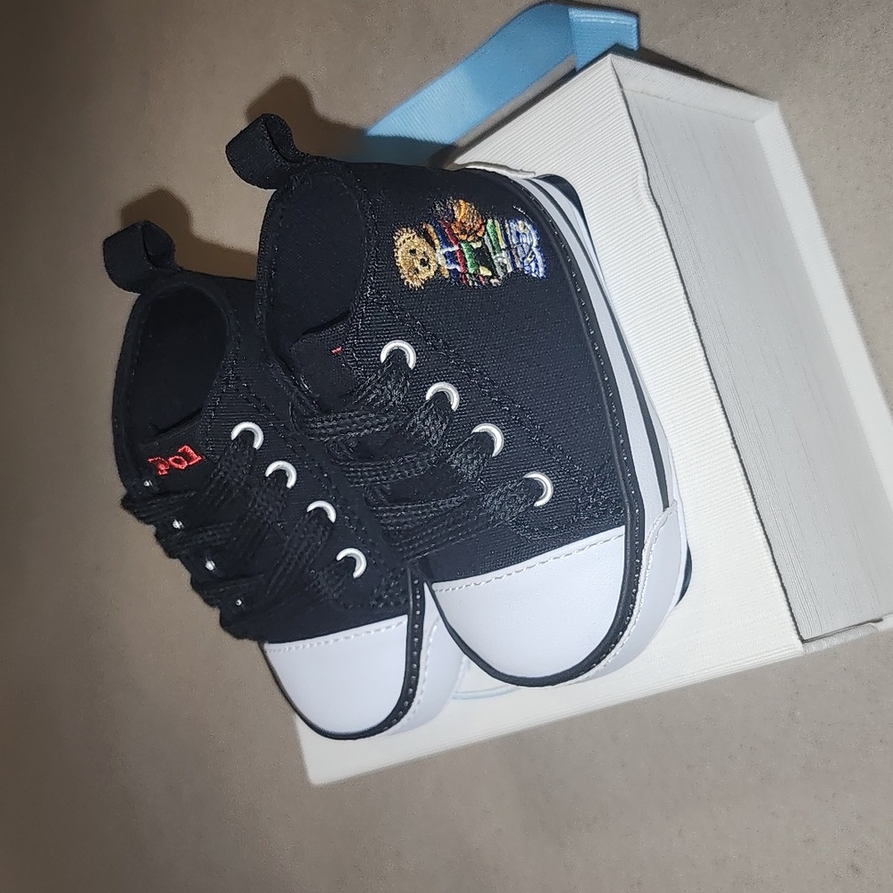 Ralph Lauren Black and White Baby Shoes